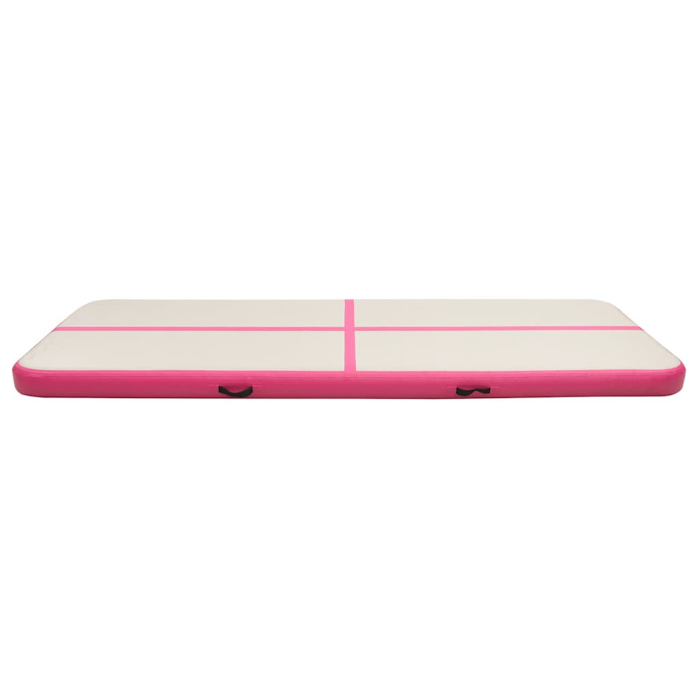 Produktbild för Uppblåsbar gymnastikmatta med pump 500x100x20 cm PVC rosa