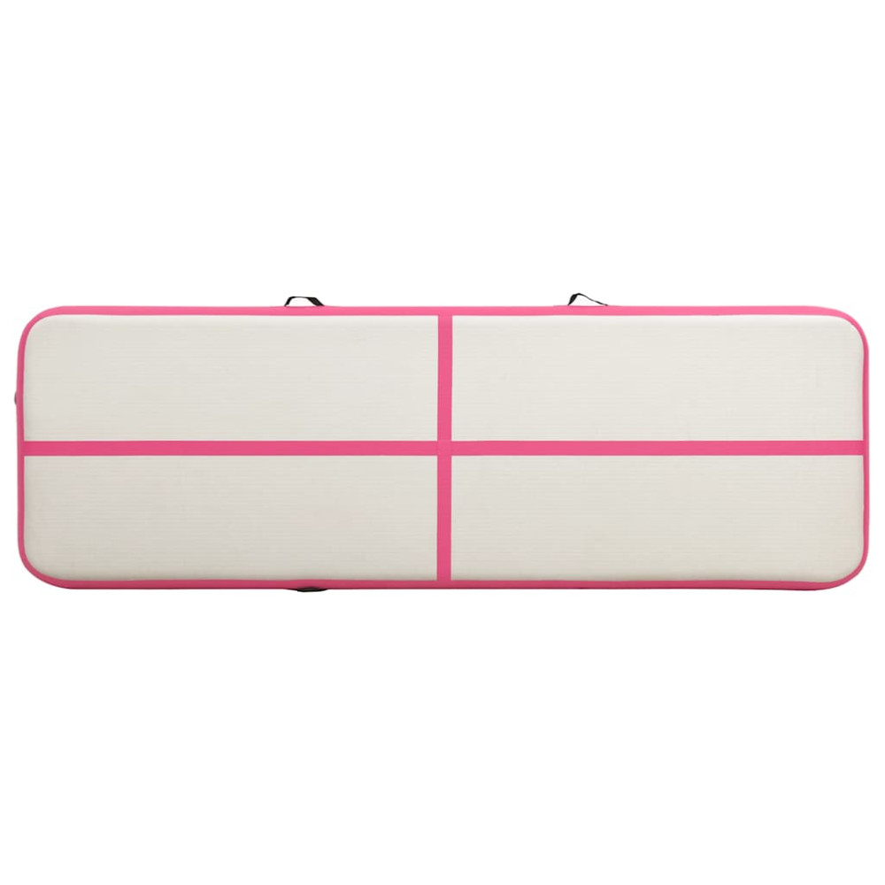 Produktbild för Uppblåsbar gymnastikmatta med pump 500x100x20 cm PVC rosa