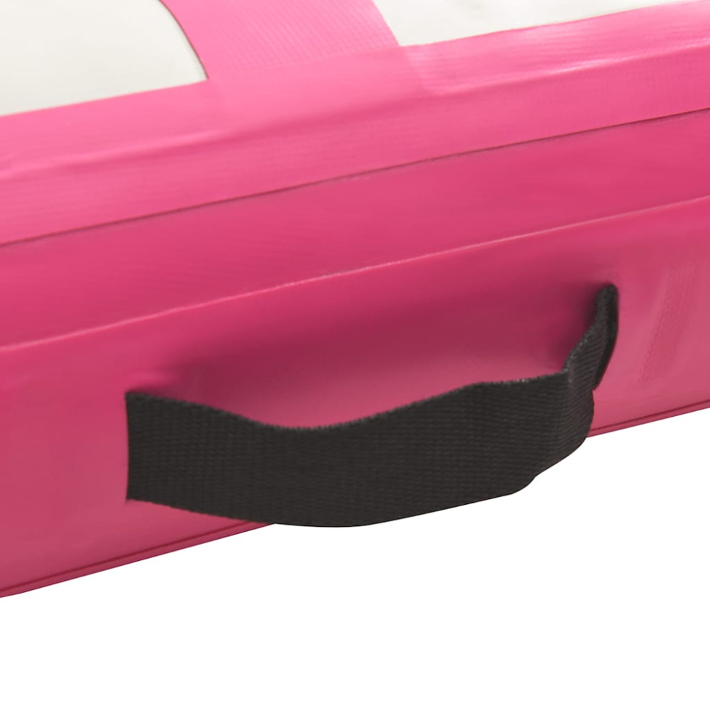 Produktbild för Uppblåsbar gymnastikmatta med pump 500x100x20 cm PVC rosa