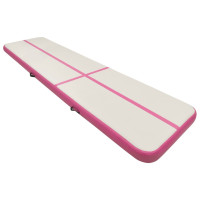 Miniatyr av produktbild för Uppblåsbar gymnastikmatta med pump 600x100x20 cm PVC rosa