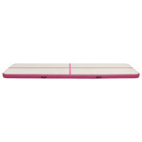 Miniatyr av produktbild för Uppblåsbar gymnastikmatta med pump 600x100x20 cm PVC rosa