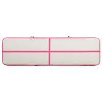 Produktbild för Uppblåsbar gymnastikmatta med pump 600x100x20 cm PVC rosa