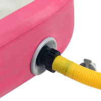 Produktbild för Uppblåsbar gymnastikmatta med pump 600x100x20 cm PVC rosa
