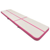 Produktbild för Uppblåsbar gymnastikmatta med pump 700x100x20 cm PVC rosa