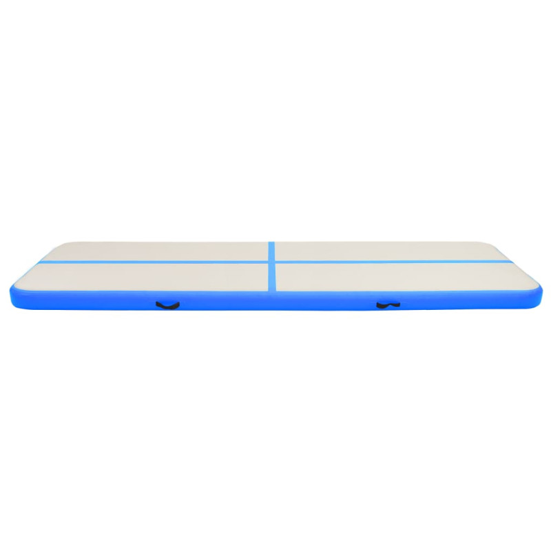 Produktbild för Uppblåsbar gymnastikmatta med pump 700x100x20 cm PVC blå