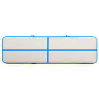Produktbild för Uppblåsbar gymnastikmatta med pump 700x100x20 cm PVC blå