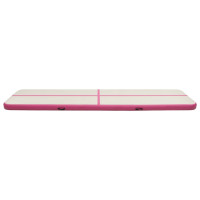 Miniatyr av produktbild för Uppblåsbar gymnastikmatta med pump 800x100x20 cm PVC rosa
