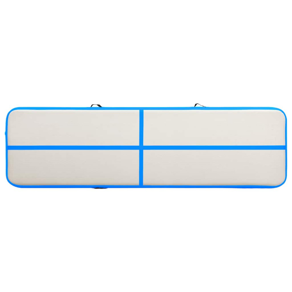 Produktbild för Uppblåsbar gymnastikmatta med pump 800x100x20 cm PVC blå