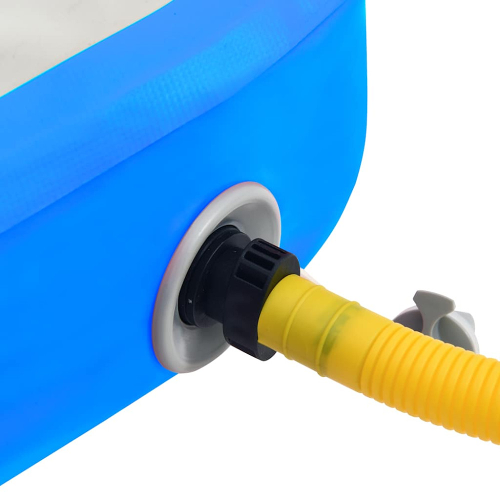 Produktbild för Uppblåsbar gymnastikmatta med pump 800x100x20 cm PVC blå