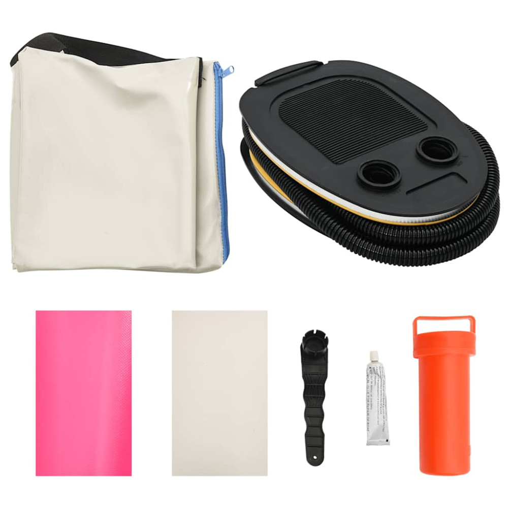 Produktbild för Uppblåsbar gymnastikmatta med pump 200x200x10 cm PVC rosa