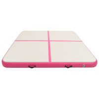 Produktbild för Uppblåsbar gymnastikmatta med pump 200x200x10 cm PVC rosa