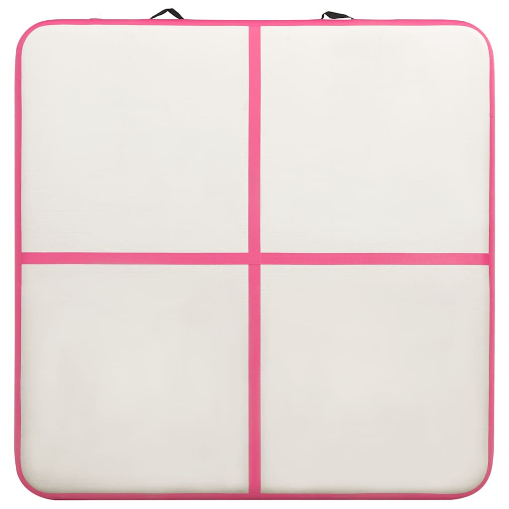 Produktbild för Uppblåsbar gymnastikmatta med pump 200x200x10 cm PVC rosa