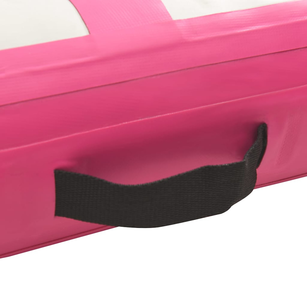 Produktbild för Uppblåsbar gymnastikmatta med pump 200x200x10 cm PVC rosa