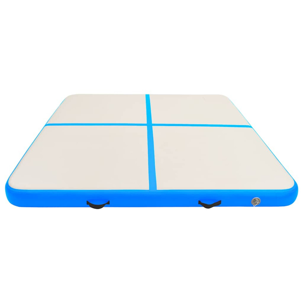 Produktbild för Uppblåsbar gymnastikmatta med pump 200x200x10 cm PVC blå