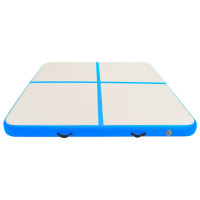Produktbild för Uppblåsbar gymnastikmatta med pump 200x200x10 cm PVC blå