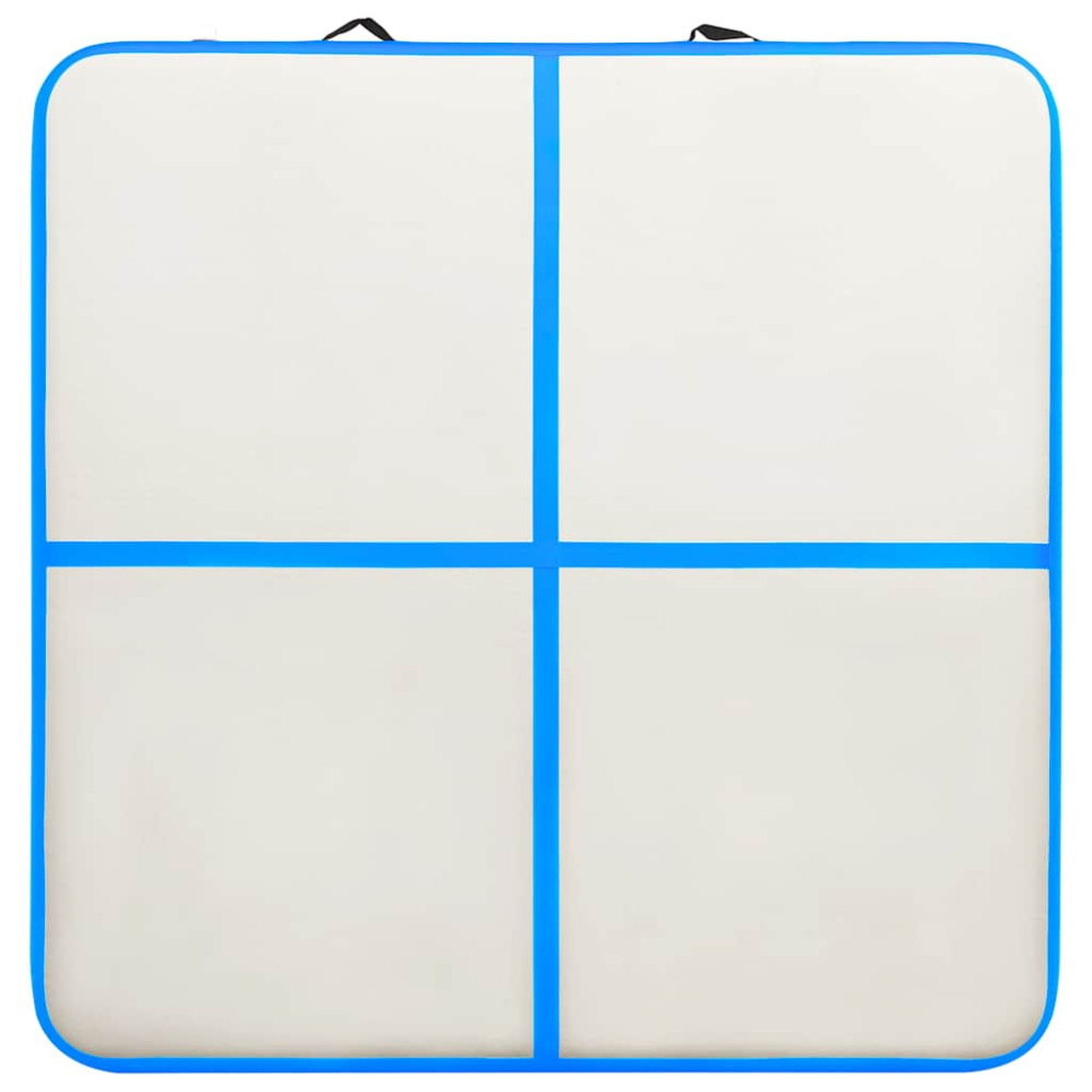 Produktbild för Uppblåsbar gymnastikmatta med pump 200x200x10 cm PVC blå