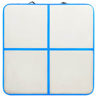 Produktbild för Uppblåsbar gymnastikmatta med pump 200x200x10 cm PVC blå