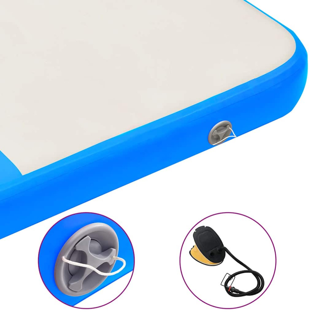 Produktbild för Uppblåsbar gymnastikmatta med pump 200x200x10 cm PVC blå