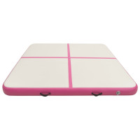 Miniatyr av produktbild för Uppblåsbar gymnastikmatta med pump 200x200x15 cm PVC rosa