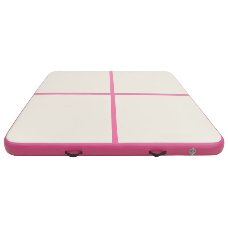 Produktbild för Uppblåsbar gymnastikmatta med pump 200x200x15 cm PVC rosa