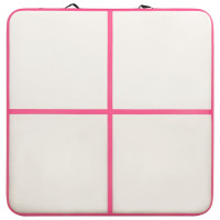 Produktbild för Uppblåsbar gymnastikmatta med pump 200x200x15 cm PVC rosa