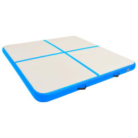 Produktbild för Uppblåsbar gymnastikmatta med pump 200x200x15 cm PVC blå