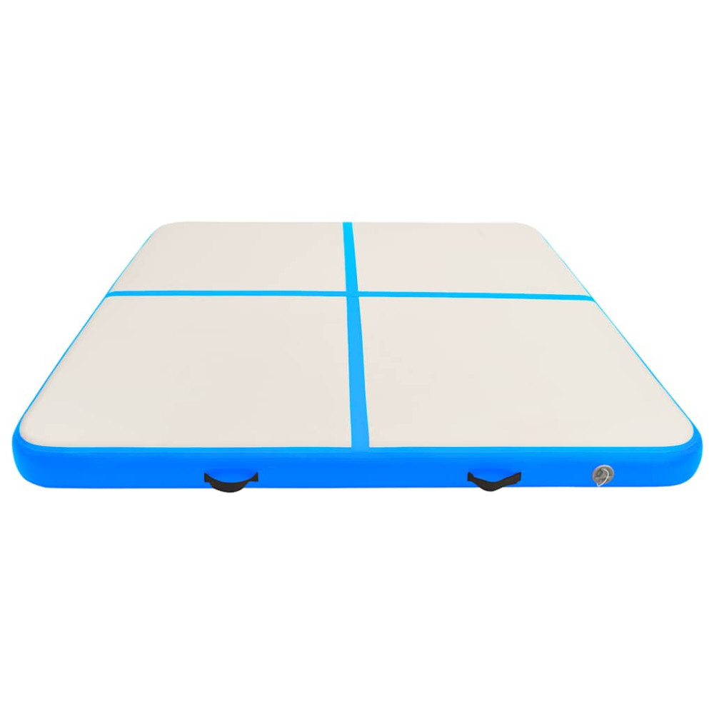 Produktbild för Uppblåsbar gymnastikmatta med pump 200x200x15 cm PVC blå
