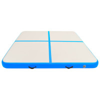 Produktbild för Uppblåsbar gymnastikmatta med pump 200x200x15 cm PVC blå