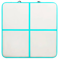 Produktbild för Uppblåsbar gymnastikmatta med pump 200x200x15 cm PVC grön