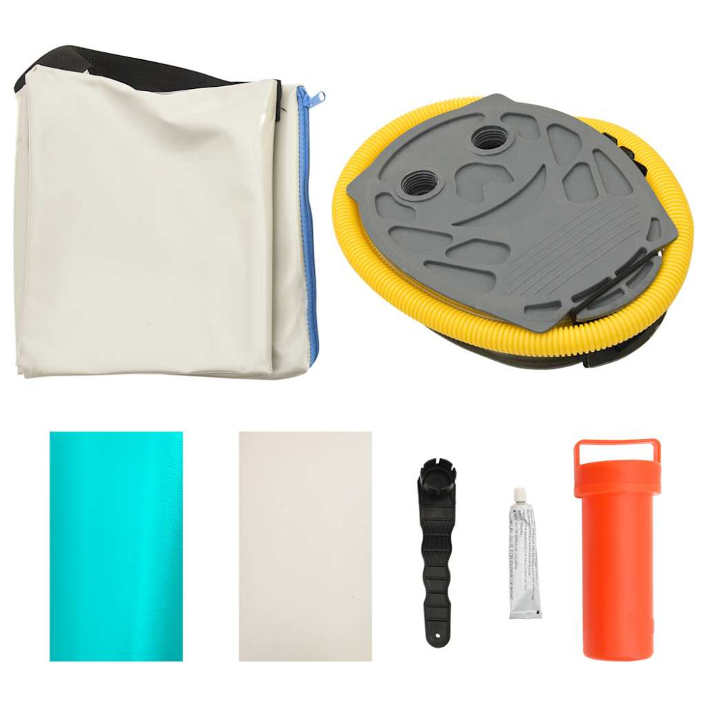 Produktbild för Uppblåsbar gymnastikmatta med pump 200x200x20 cm PVC grön