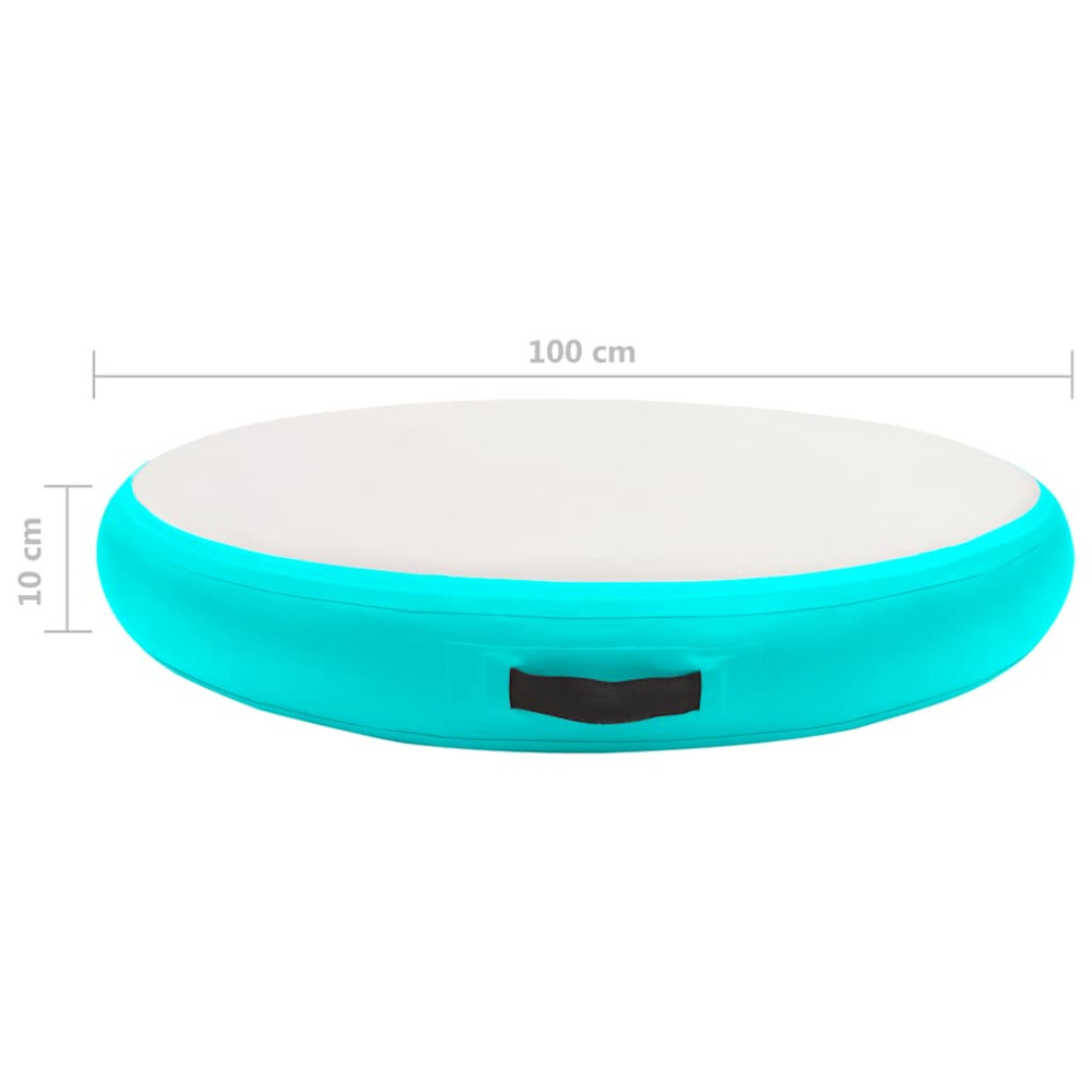 Produktbild för Uppblåsbar gymnastikmatta med pump 100x100x10 cm PVC grön