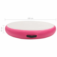 Produktbild för Uppblåsbar gymnastikmatta med pump 100x100x15 cm PVC rosa