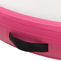 Produktbild för Uppblåsbar gymnastikmatta med pump 100x100x15 cm PVC rosa
