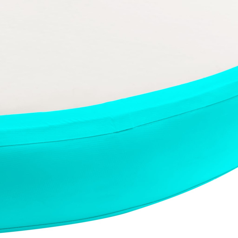 Produktbild för Uppblåsbar gymnastikmatta med pump 100x100x15 cm PVC grön