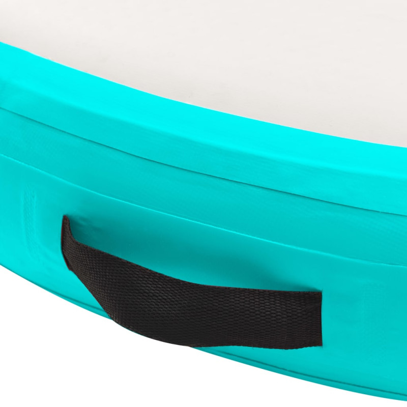 Produktbild för Uppblåsbar gymnastikmatta med pump 100x100x15 cm PVC grön