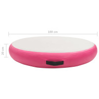 Produktbild för Uppblåsbar gymnastikmatta med pump 100x100x20 cm PVC rosa