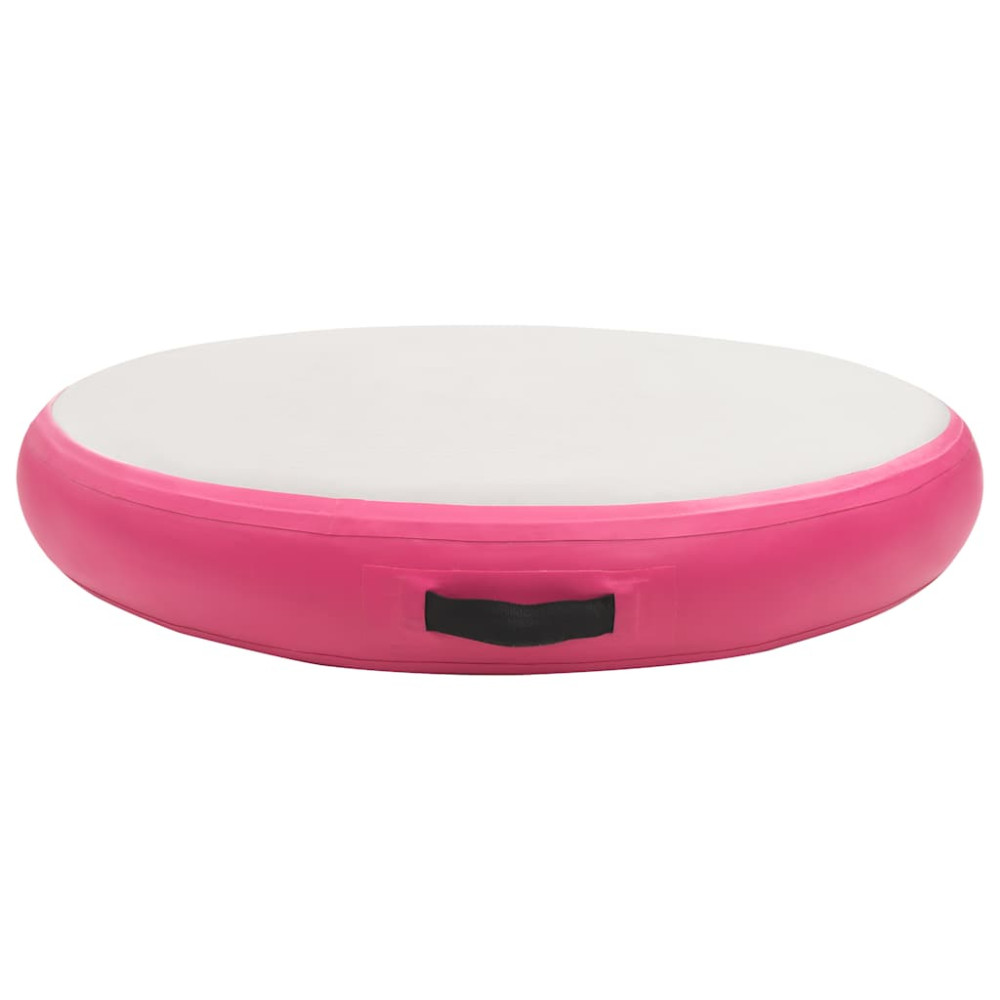 Produktbild för Uppblåsbar gymnastikmatta med pump 100x100x20 cm PVC rosa