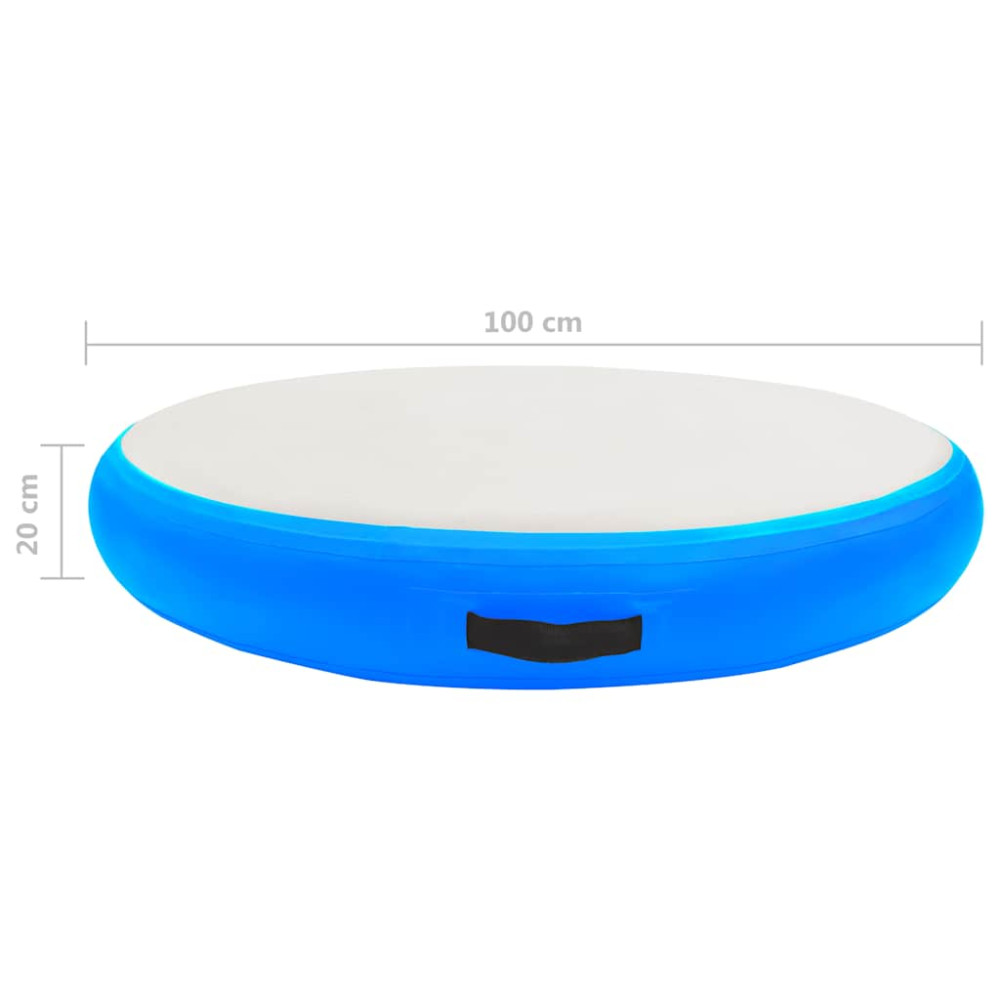 Produktbild för Uppblåsbar gymnastikmatta med pump 100x100x20 cm PVC blå