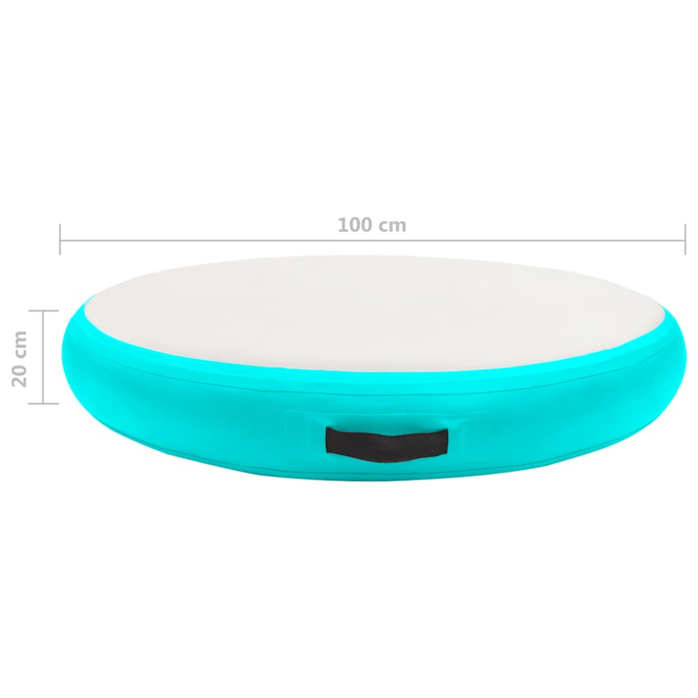 Produktbild för Uppblåsbar gymnastikmatta med pump 100x100x20 cm PVC grön