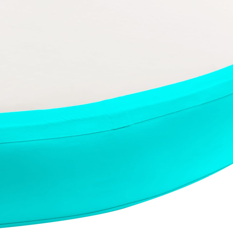 Produktbild för Uppblåsbar gymnastikmatta med pump 100x100x20 cm PVC grön