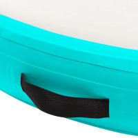 Produktbild för Uppblåsbar gymnastikmatta med pump 100x100x20 cm PVC grön