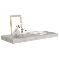 Produktbild för Svävande vägghyllor 4 st betonggrå 60x23,5x3,8 cm MDF