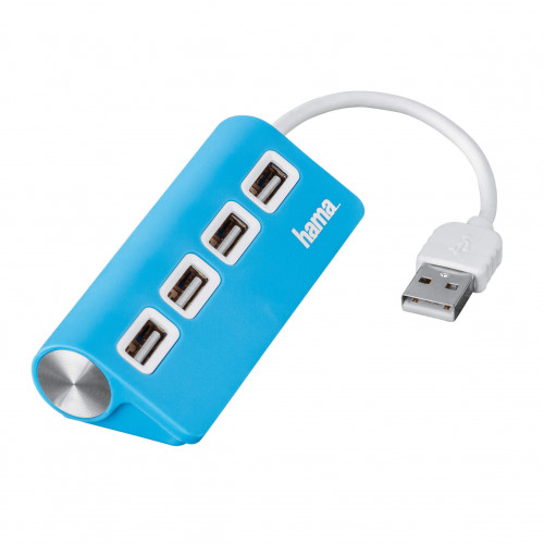 Hama USB 2.0 Hub 1:4 Blå