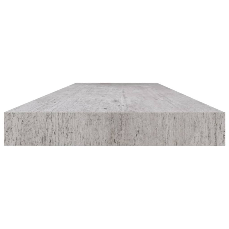 Produktbild för Svävande vägghyllor 2 st betonggrå 120x23,5x3,8 cm MDF