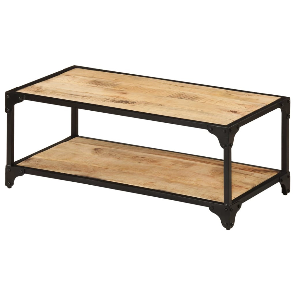 Produktbild för Soffbord 90x45x35 cm massivt grovt mangoträ