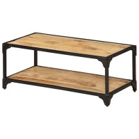 Produktbild för Soffbord 90x45x35 cm massivt grovt mangoträ