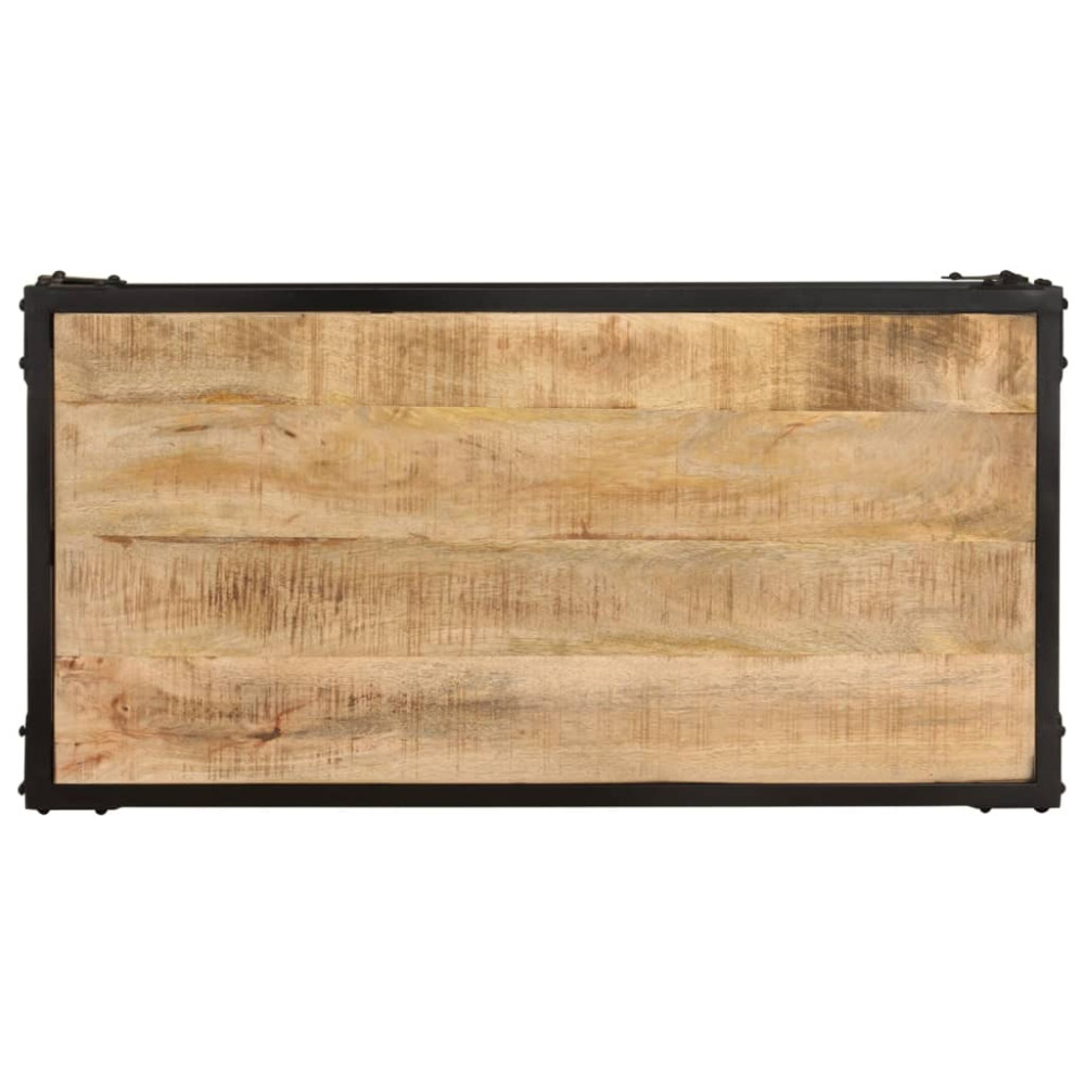 Produktbild för Soffbord 90x45x35 cm massivt grovt mangoträ