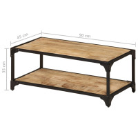 Produktbild för Soffbord 90x45x35 cm massivt grovt mangoträ