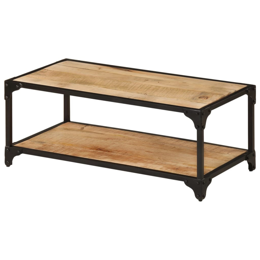 Produktbild för Soffbord 90x45x35 cm massivt grovt mangoträ