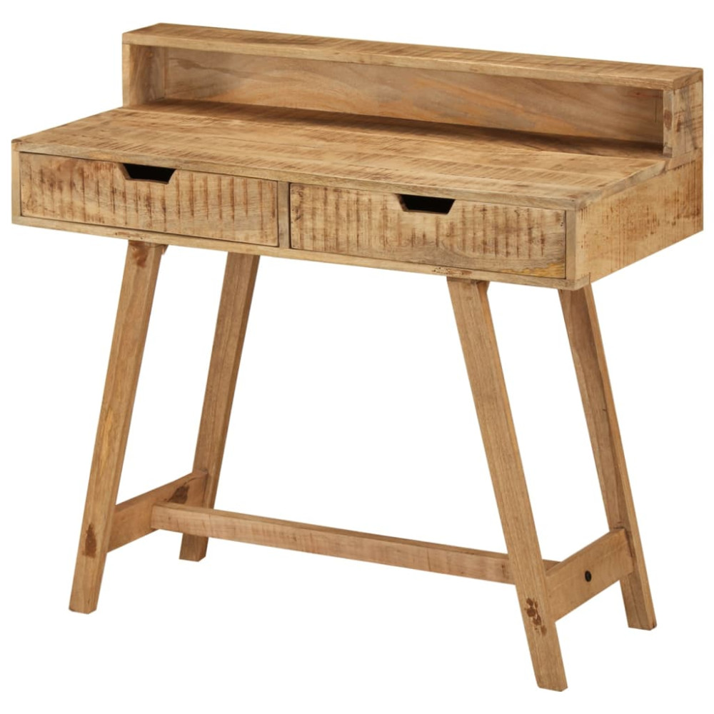 Produktbild för Skrivbord 100x45x90 cm massivt grovt mangoträ
